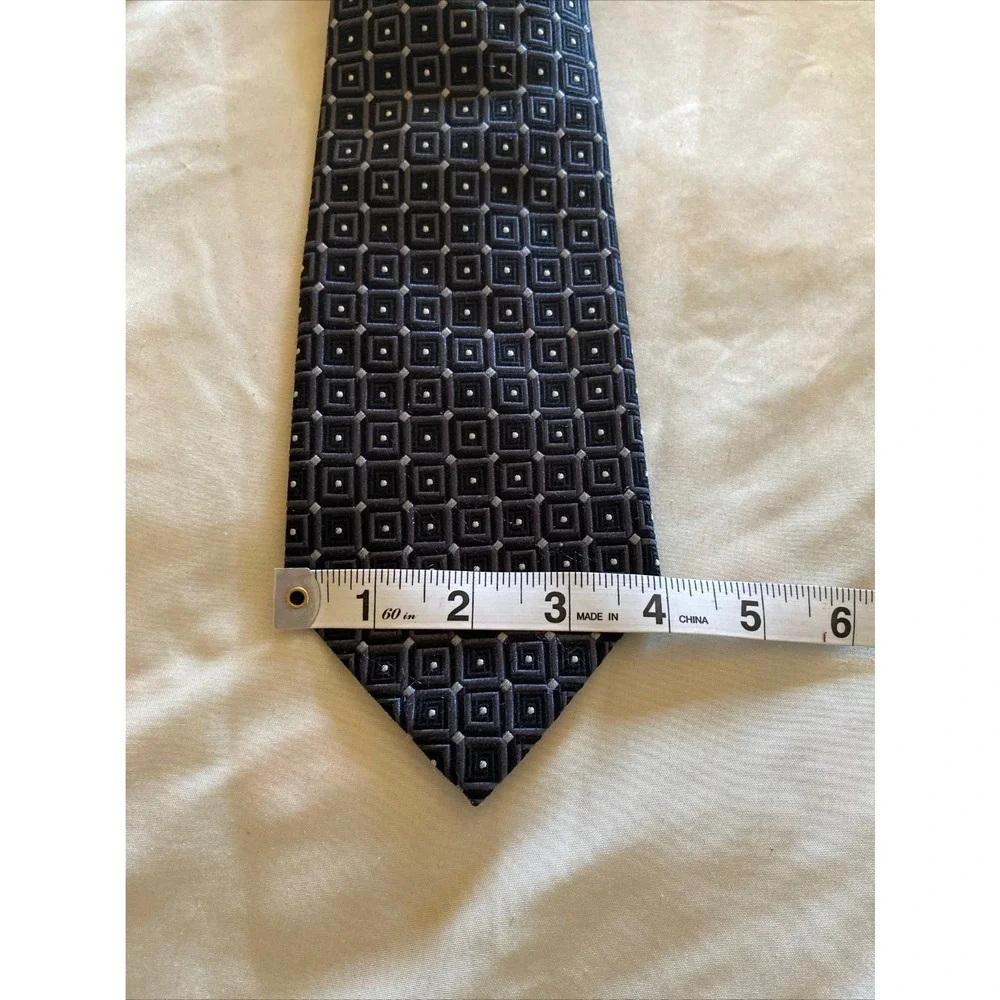Mens Donald J. Trump Necktie Tie Silk Black Gray Signature Collection‎